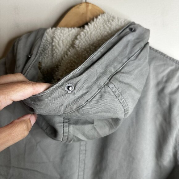 Vintage Y2K Abercrombie & Fitch Fur Lined Parka Jacket Womens M Green Bella Swan - Picture 12 of 16